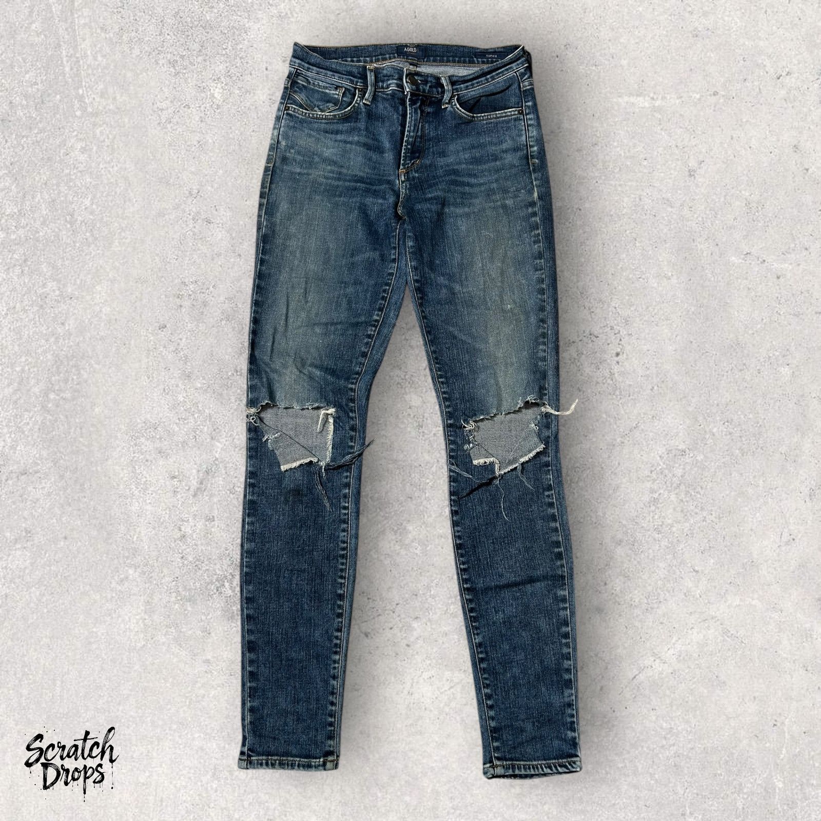 Other A Gold E Womens Distressed Skinny Jeans Size 27 Ripped Knees Size 24" / US 00 / IT 34 - 1 Thumbnail