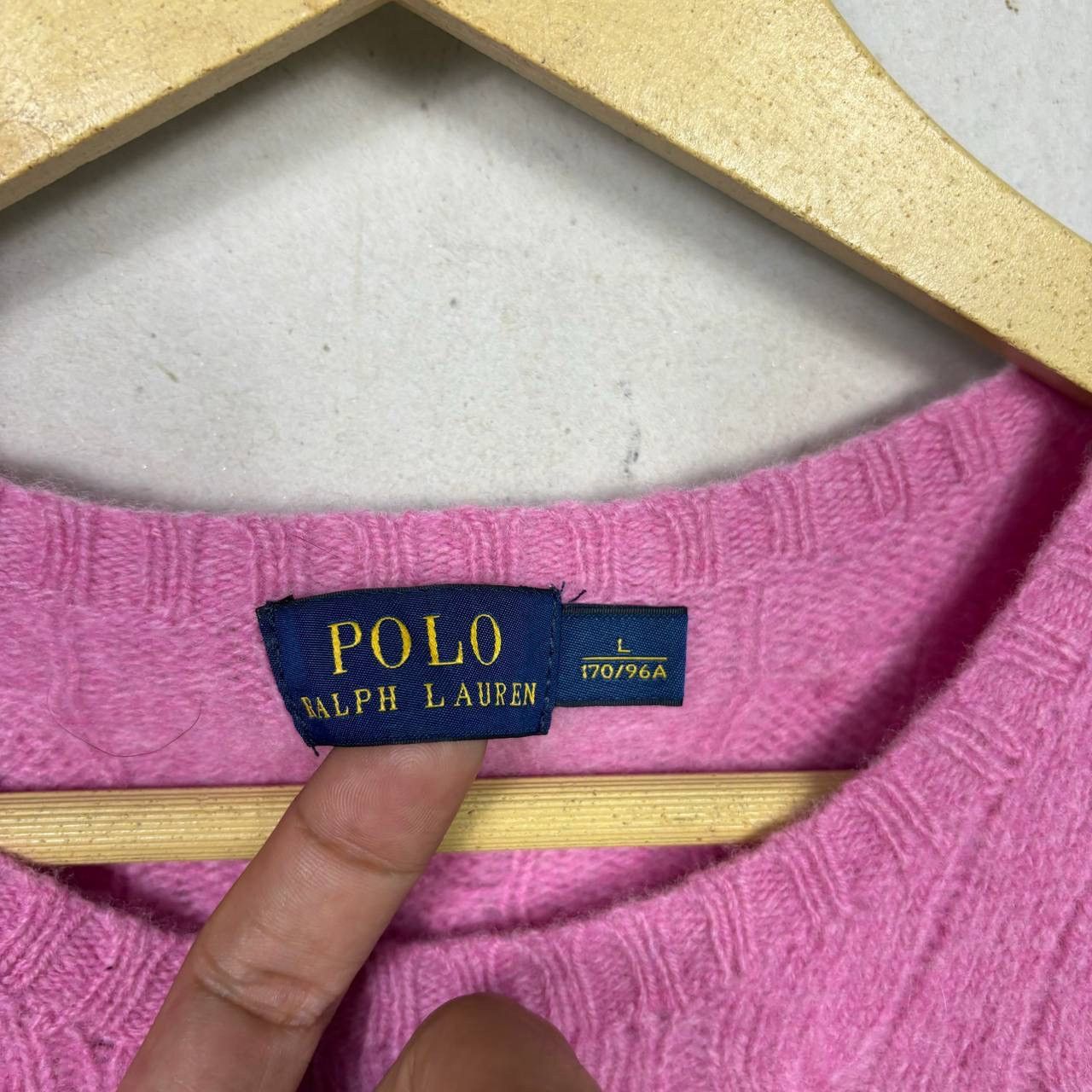 Polo Ralph Lauren Polo Ralph Lauren Pink Cable Knit Wool Cashmere Sweater L Size L / US 10 / IT 46 - 4 Thumbnail