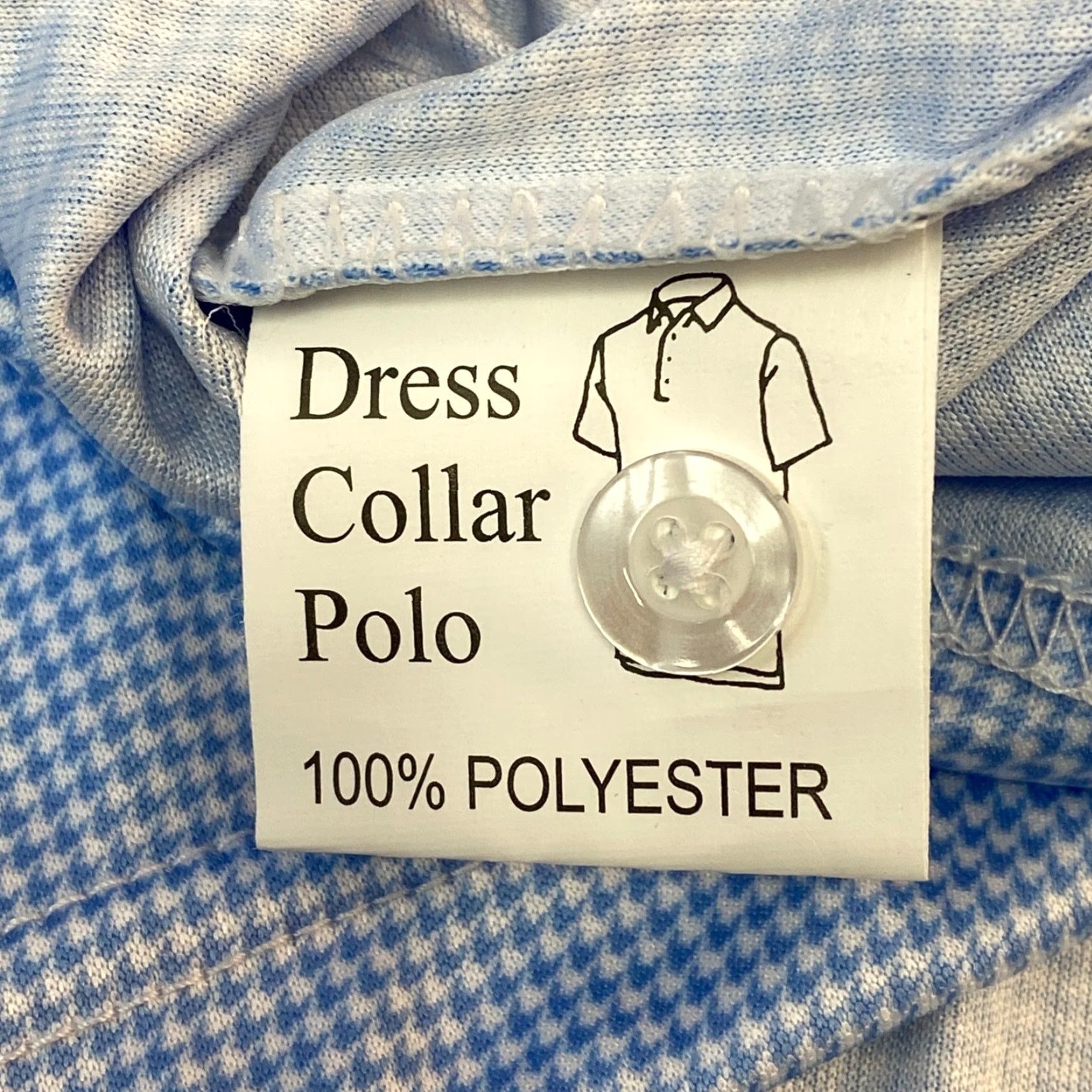 CO Collars & Co Polo Shirt Mens 2XL Blue Gingham Short Sleeve Button Down Collar Golf Casual Activewear Size 48R - 4 Thumbnail