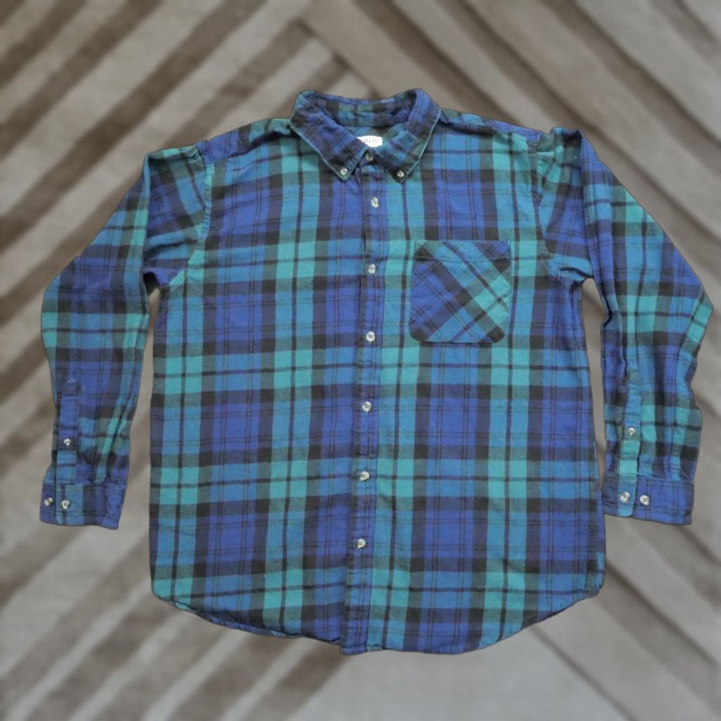 Vintage Magellan Shirt Mens L Blue Flannel Button Up Classic Fit Plaid Workwear Casual Long Sleeve Collared Button-Up Size US L / EU 52-54 / 3 - 1 Thumbnail