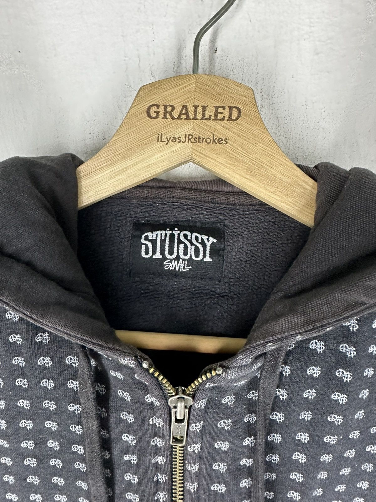 Stussy × Vintage Vintage Stussy Overprint Money SS Hoodie Size US S / EU 44-46 / 1 - 19 Thumbnail