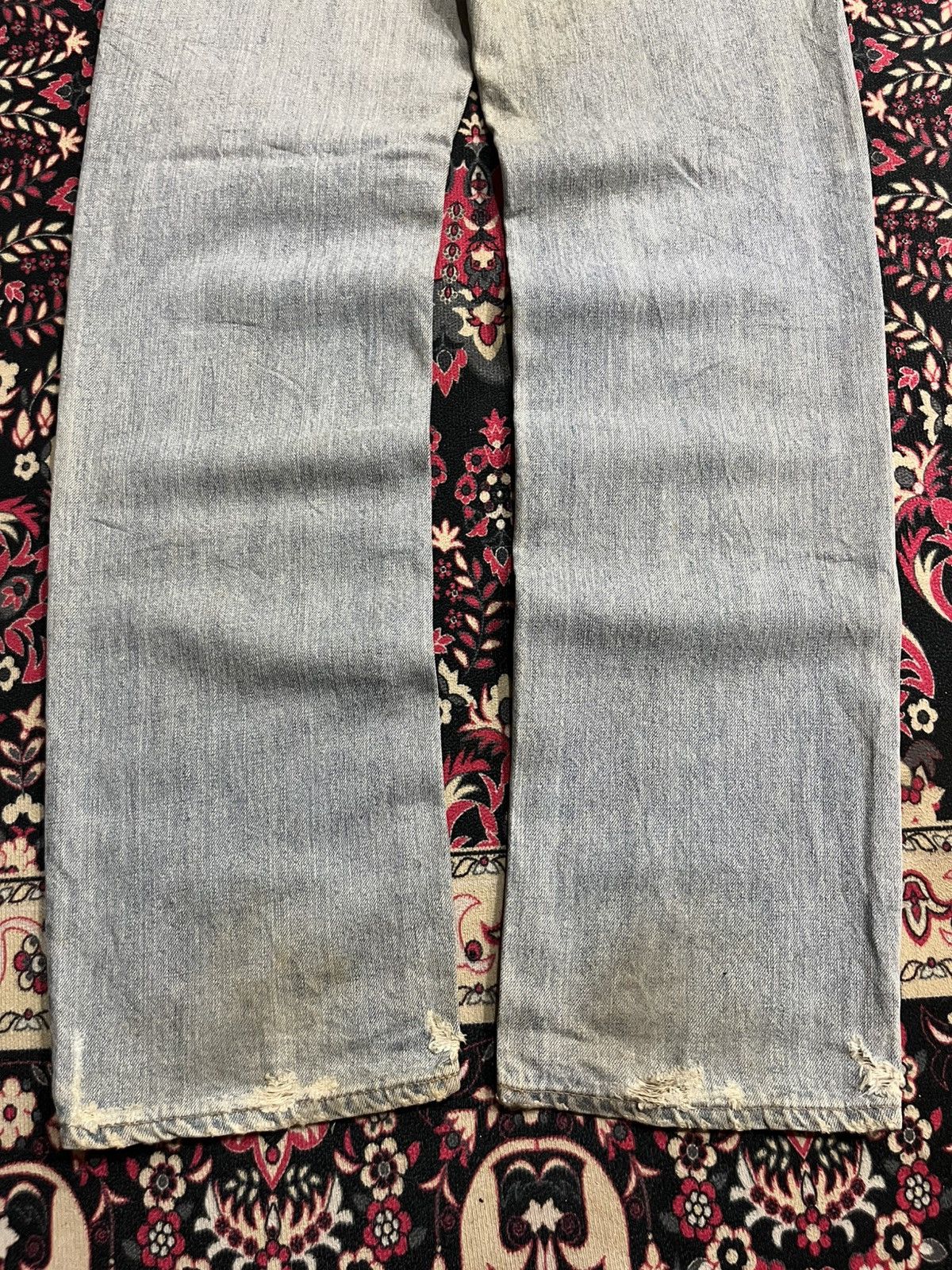 Japanese Brand Vintage Japan Blue Way Light Washed Trashed Jeans Size US 33 - 9 Thumbnail