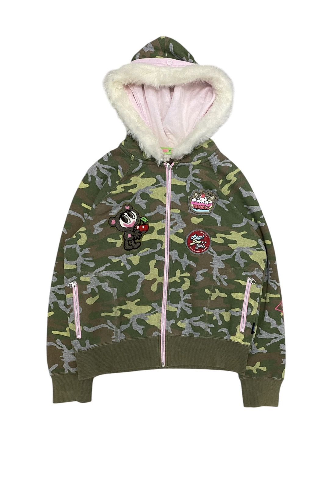 Angel Blue 2000s Angle Blue Camo Fur removable hoodie hysteric Size M / US 6-8 / IT 42-44 - 1 Thumbnail
