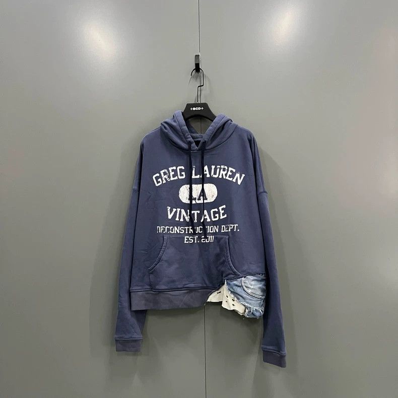 Greg Lauren greg lauren size 4 Washed vintage patchwork hoodie 2506-Ne Size US XL / EU 56 / 4 - 1 Thumbnail