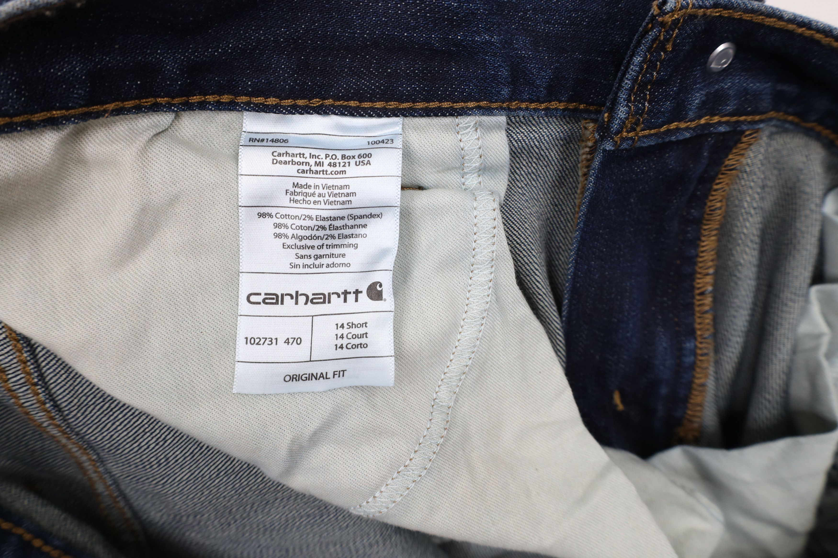 Carhartt × Vintage Vintage Carhartt Short Original Fit Straight Leg Denim Jeans Size 36" / US 14 / IT 50 - 7 Thumbnail