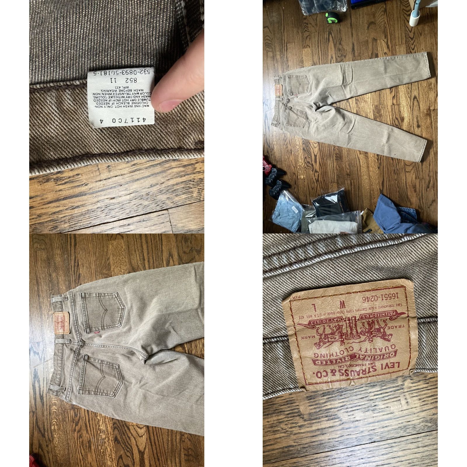 Levi's VINTAGE Levis 551 Jeans Womens 10 M 28x30 Beige Denim Tapered USA Made 90s Vtg 1993 Size 32" / US 10 / IT 46 - 8 Thumbnail
