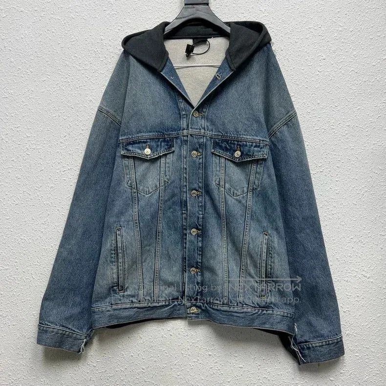 Balenciaga Balenciaga Stencil Type Hybrid Denim Jacket. Size US S / EU 44-46 / 1 - 1 Thumbnail