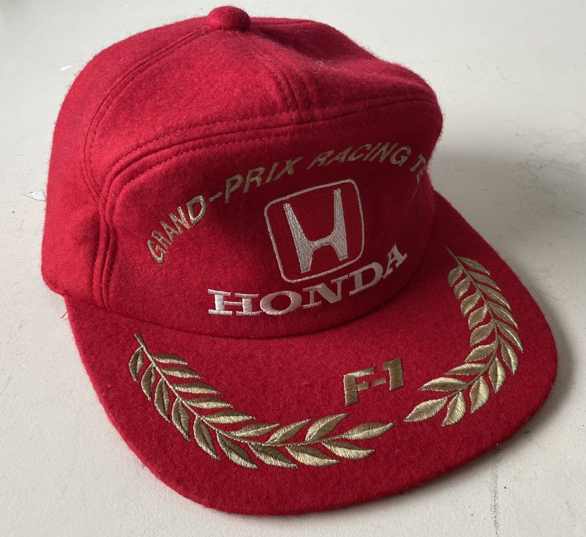 Honda Vintage Honda F1 Grand Prix Racing Wool Felt Podium Cap Size ONE SIZE - 1 Thumbnail