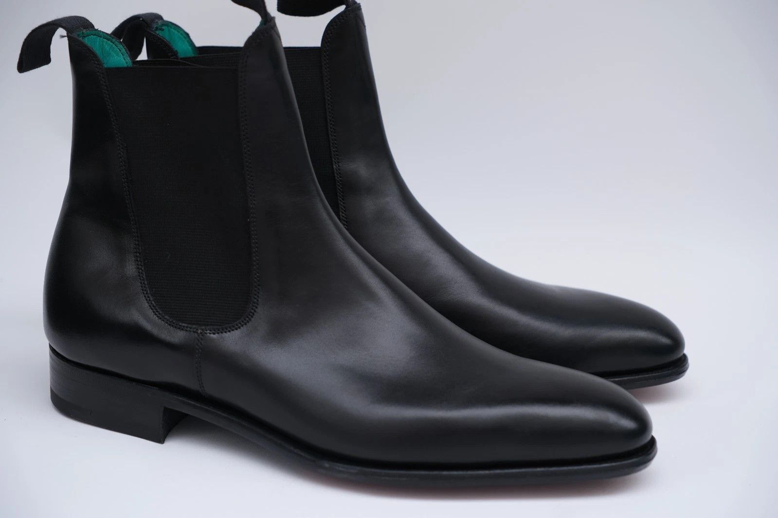 Edward Green NEW Edward Green Black Leather Chelsea Black Boots Size US 6.5 / EU 39-40 - 1 Thumbnail