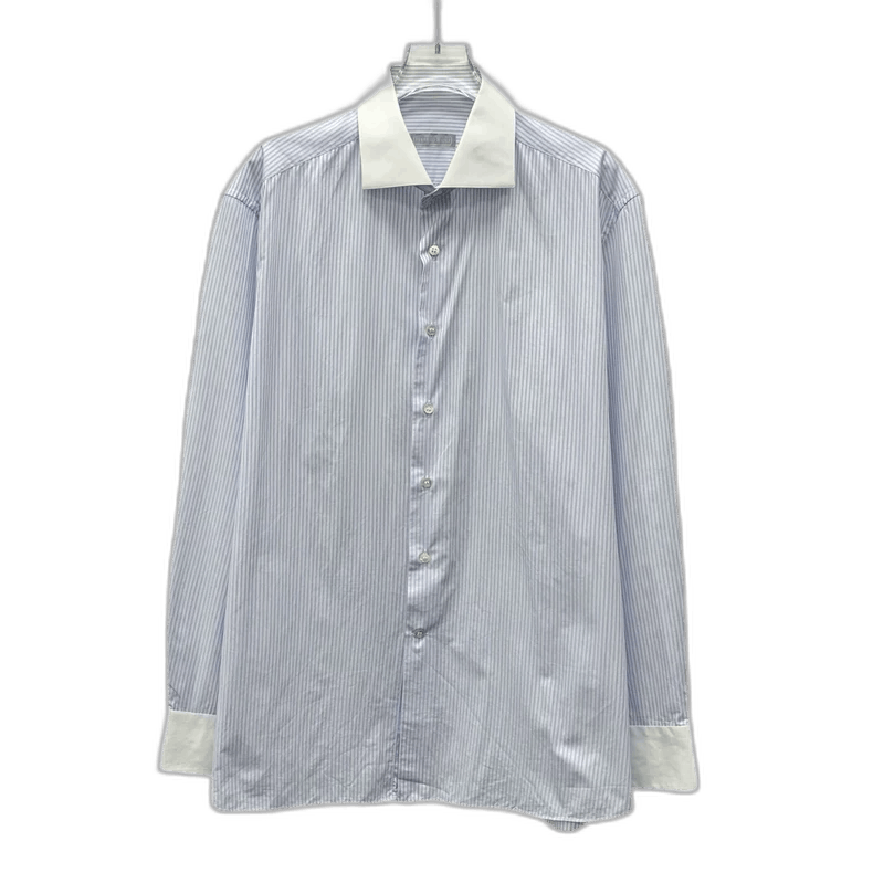 Ermenegildo Zegna Stefano Ricci Blue Stripe Long Sleeve Shirt Size US L / EU 52-54 / 3 - 1 Thumbnail