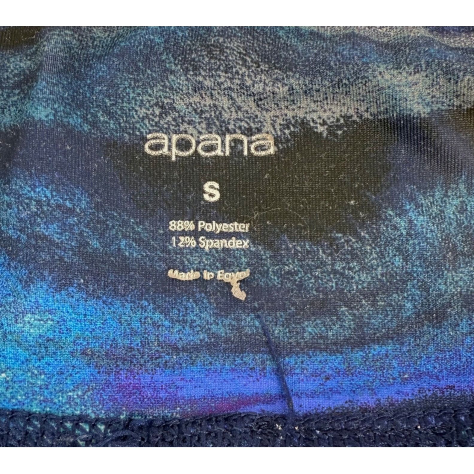 Other Apana Women's Athletic Leggings Blue Wave Pattern Size S Size 26" / US 2 / IT 38 - 2 Thumbnail