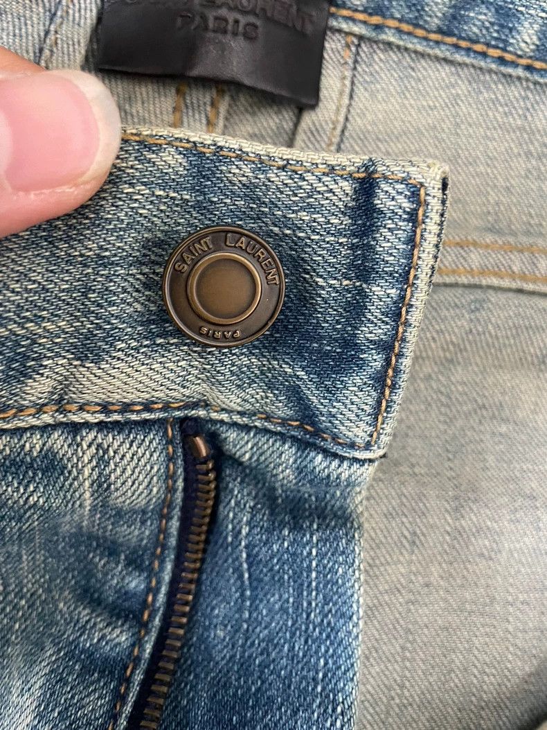 Saint Laurent Paris Saint Laurent Paris Black chain washed blue jeans Size US 29 - 5 Thumbnail