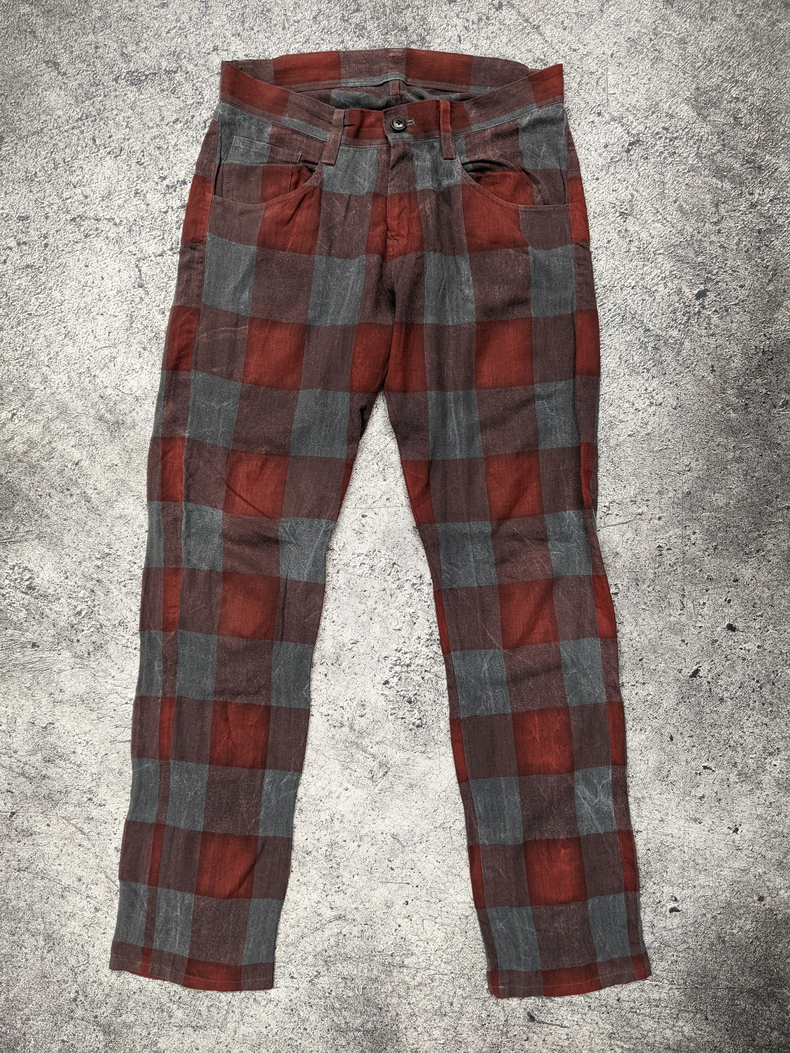 Y's Yohji Yamamoto Tartan Pants Size 30" / US 8 / IT 44 - 1 Thumbnail
