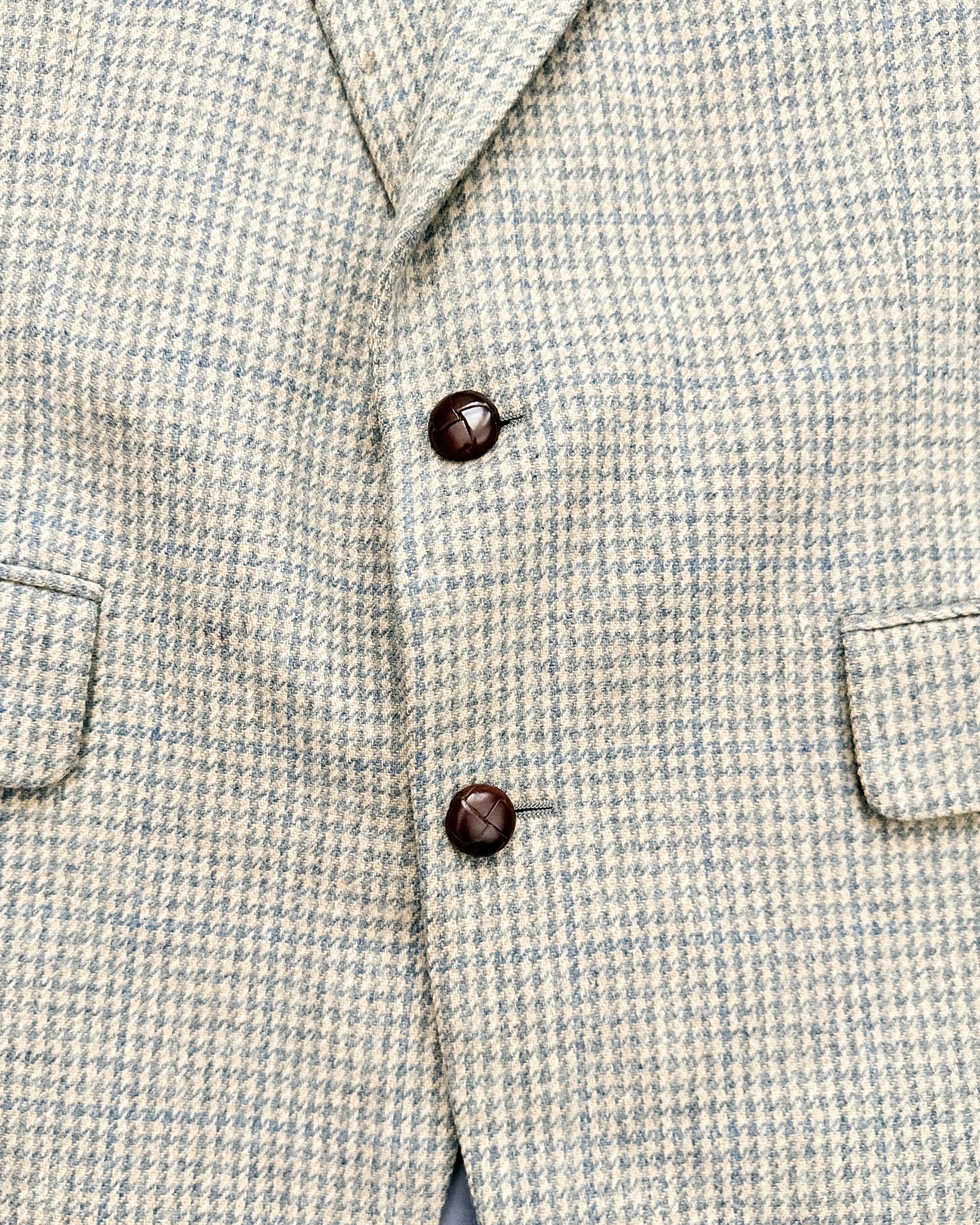 Vintage Vintage 90s Today's Man Houndstooth Pure Wool Blazer 42R Size 42R - 3 Thumbnail