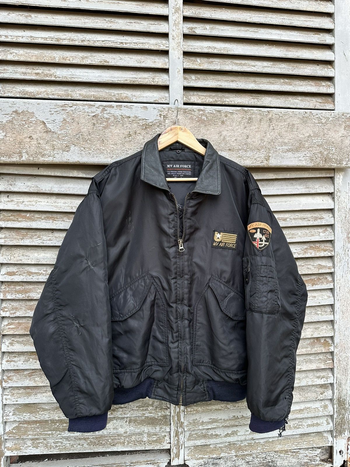 Vintage 🪖Vintage THRASHED MV AIR FORCE OVERSIZED BOMBER JACKET Size US XXL / EU 58 / 5 - 3 Thumbnail