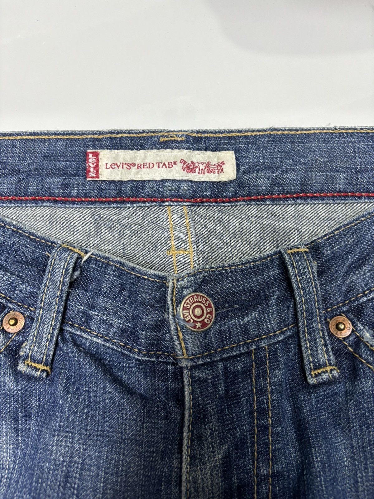 Levi's × Vintage 🔥LEVIS RED TAB FLARE DISTRESS DENIM JEANS Size 30" / US 8 / IT 44 - 8 Thumbnail