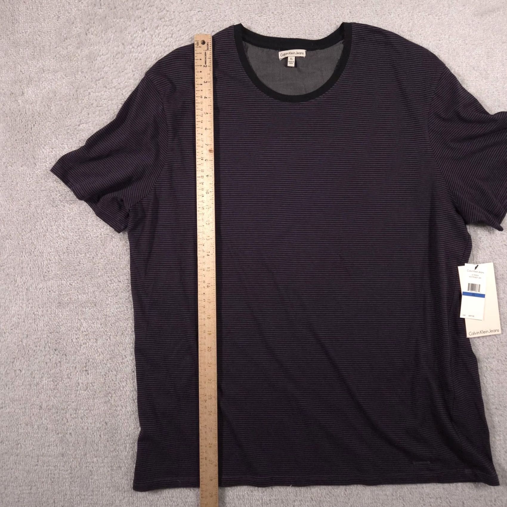 Vintage Calvin Klein Jeans Shirt Mens XL Purple Stripe Crewneck Lightweight Jersey Tee Size US XL / EU 56 / 4 - 6 Thumbnail