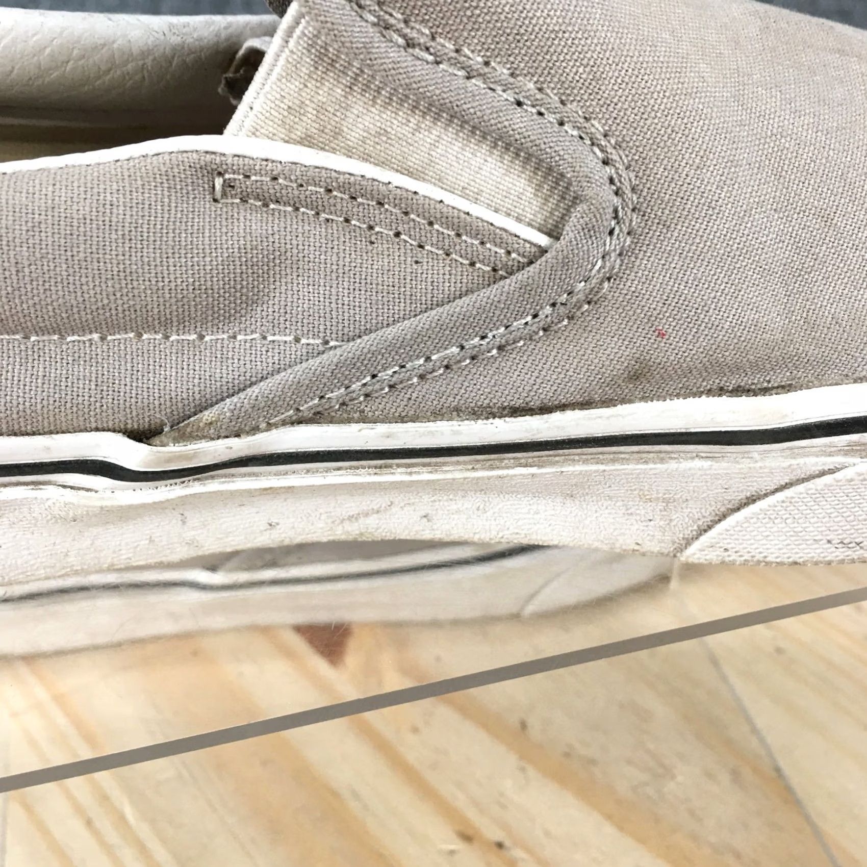Vans VANS Classic Slip-On Men’s 9 Women’s 10.5 Gray Canvas Sneakers Shirt Shoes Flat Slip-On Casual Size L / US 10 / IT 46 - 7 Thumbnail