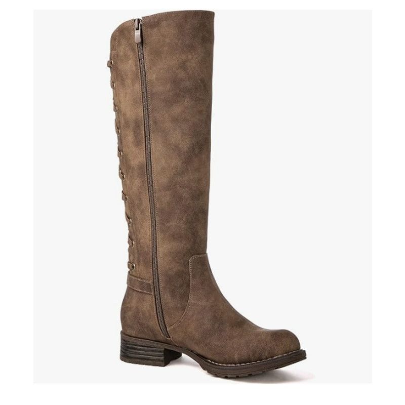 The Unbranded Brand Women's Quilted Knee High Fashion Boots Strappy Brown SIZE 7 Size US 7 / IT 37 - 3 Thumbnail