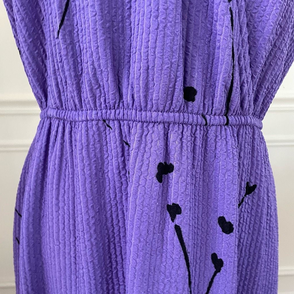 Vintage Vintage 80s Sue Brett Purple Black Cross Front Dress Abstrac Size M / US 6-8 / IT 42-44 - 6 Thumbnail