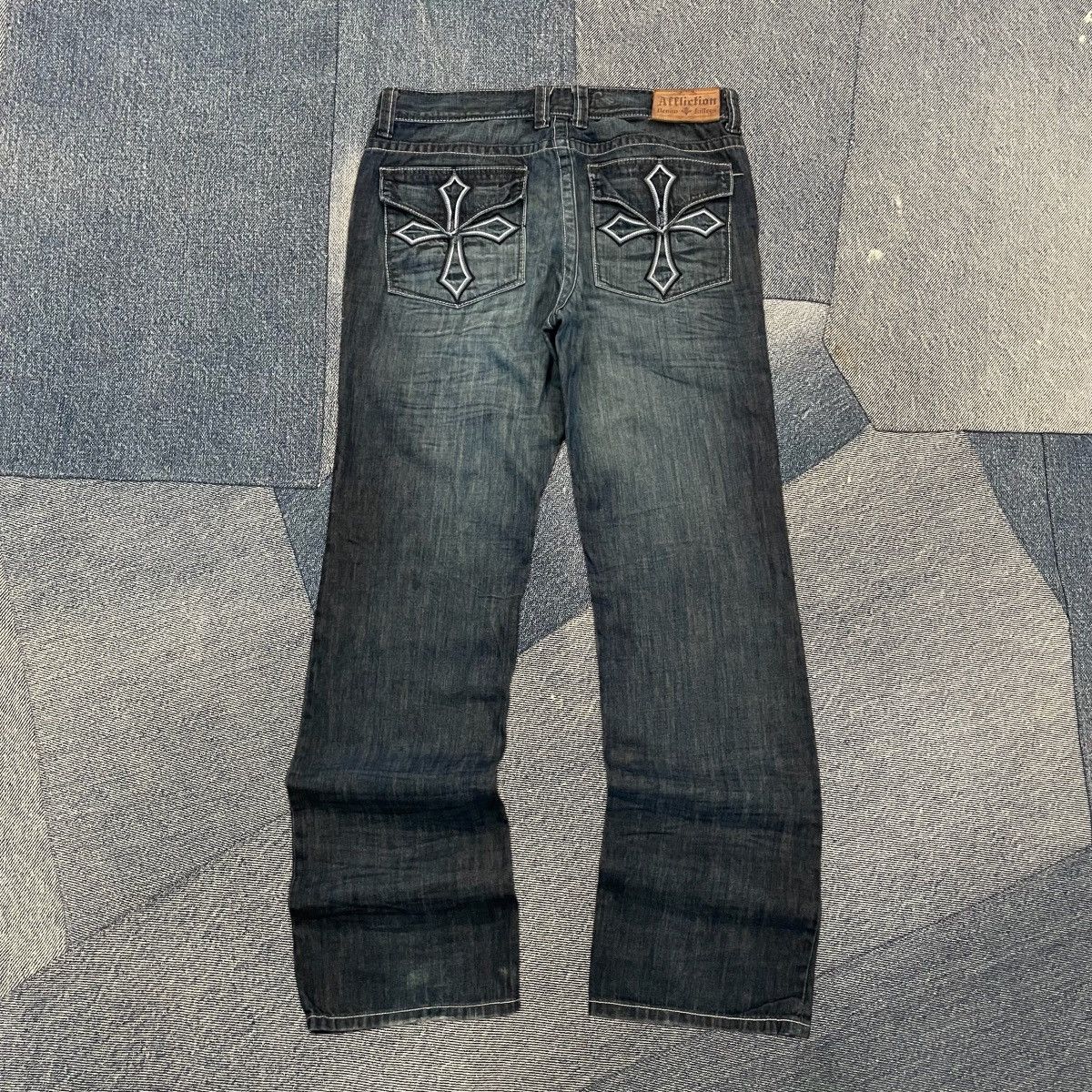 Affliction × Vintage CRAZY Y2K Affliction Skull Essential Denim Pants Size US 36 / EU 52 - 1 Thumbnail