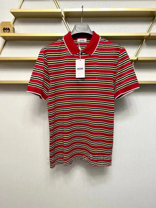 Moschino Summer Multi-Color Striped Polo Shirt .