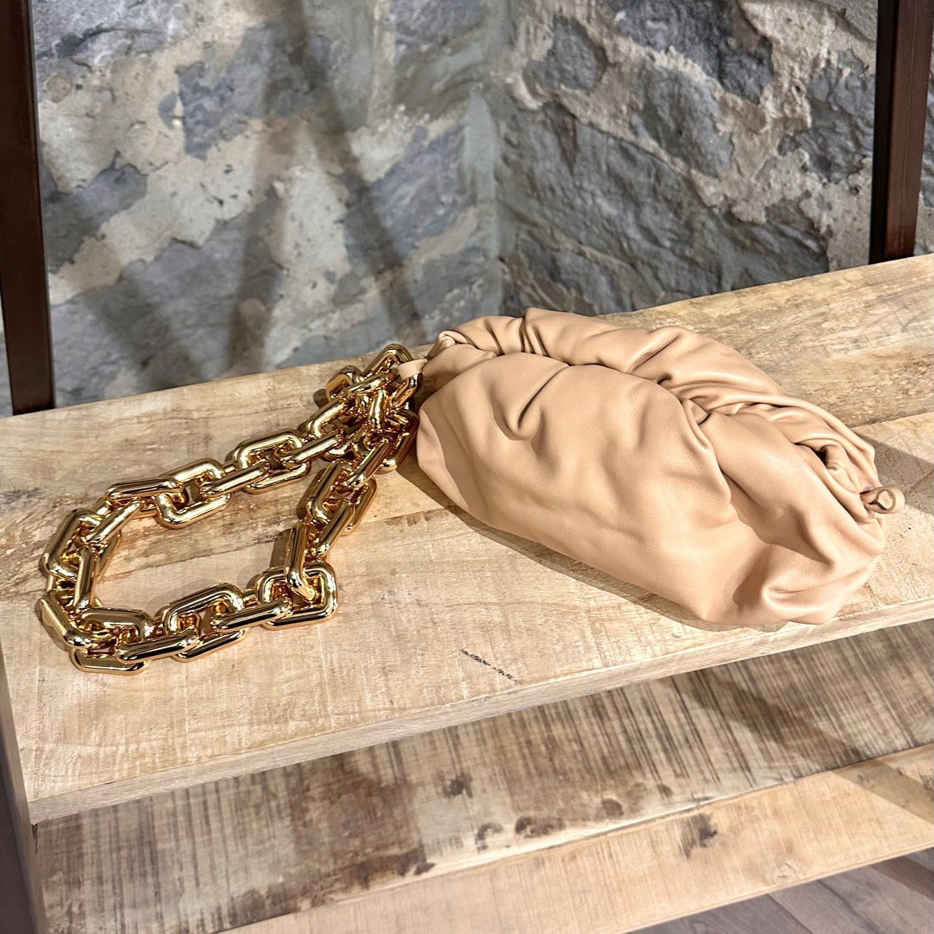 Bottega Veneta Bottega Veneta Light Brown Leather The Chain Pouch Clutch Size ONE SIZE - 3 Thumbnail