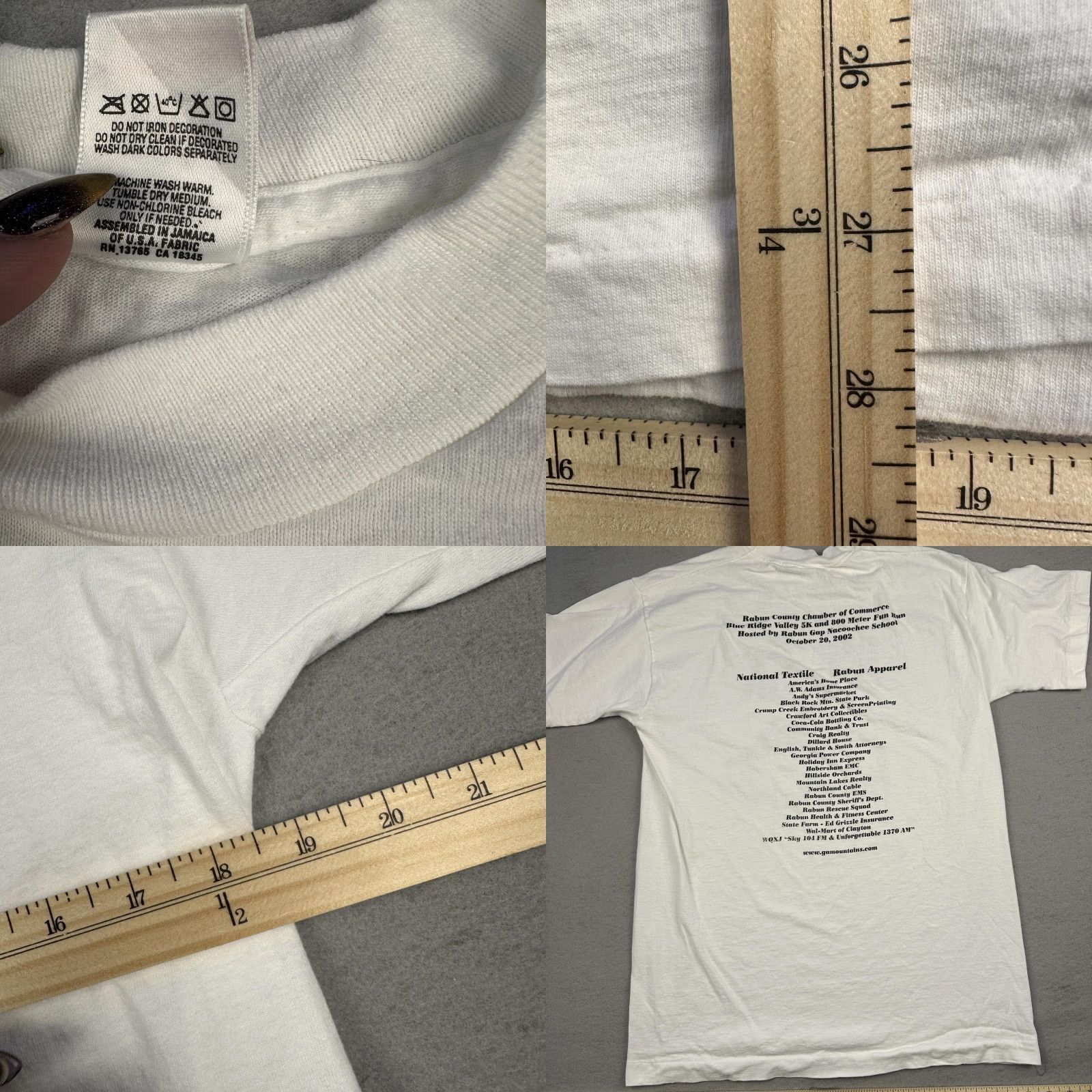 Fruit Of The Loom VINTAGE Fruit of the Loom White T-Shirt Mens Large 2000s Blue Ridge Valley 5K Shirt Graphic Print"} Size US L / EU 52-54 / 3 - 9 Thumbnail