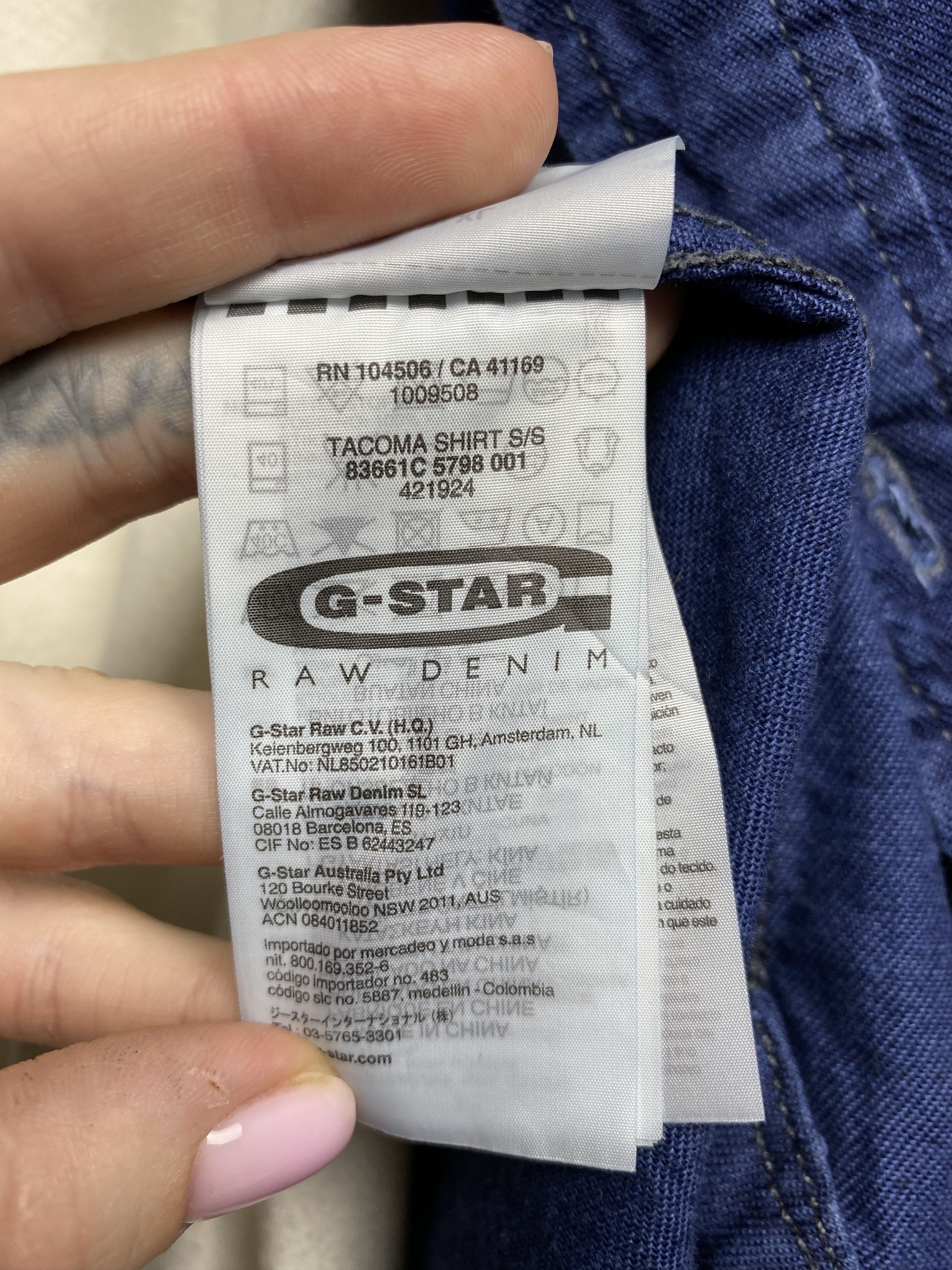 G-Star G Star Raw Vintage Mens Denim Short Sleeve Shirt Size US XL / EU 56 / 4 - 7 Thumbnail