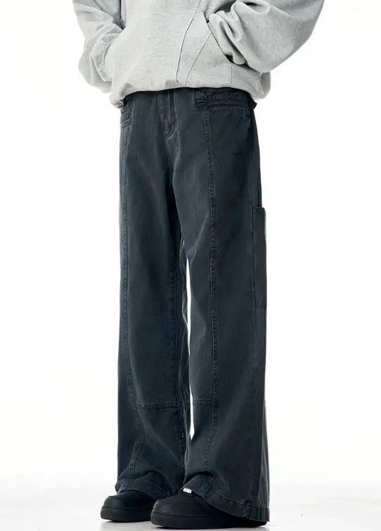 Japanese Brand Rie American washed retro loose distressed straight trousers Size US 32 / EU 48 - 4 Thumbnail