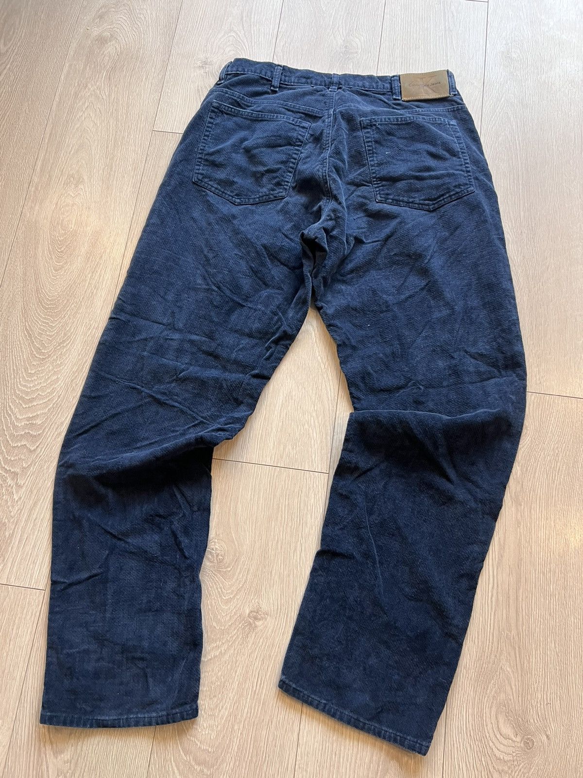 Calvin Klein × Vintage Vintage Calvin Klein 90s Crushed Velvet Pants 34 x 34 1997 Size US 34 / EU 50 - 4 Thumbnail