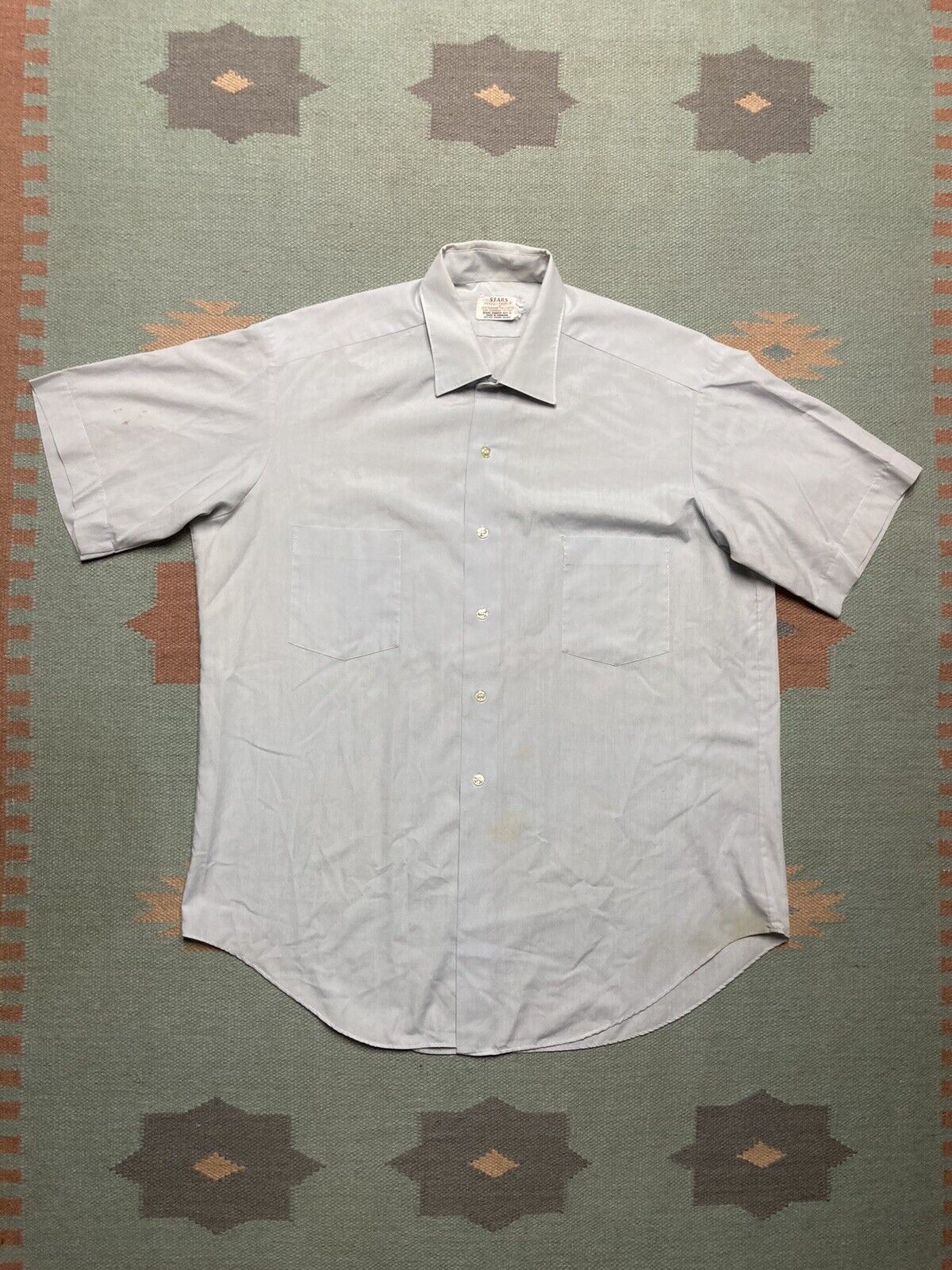 Sears × Vintage VTG 60s sears button shirt perma prest lightweight blue XL Size US XL / EU 56 / 4 - 1 Thumbnail