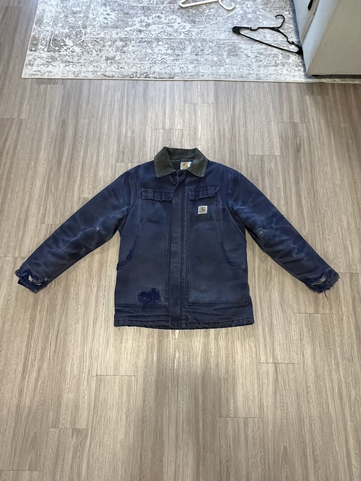Carhartt × Vintage Vintage Carhartt Chore Coat Navy Blue Jacket Size US M / EU 48-50 / 2 - 1 Thumbnail