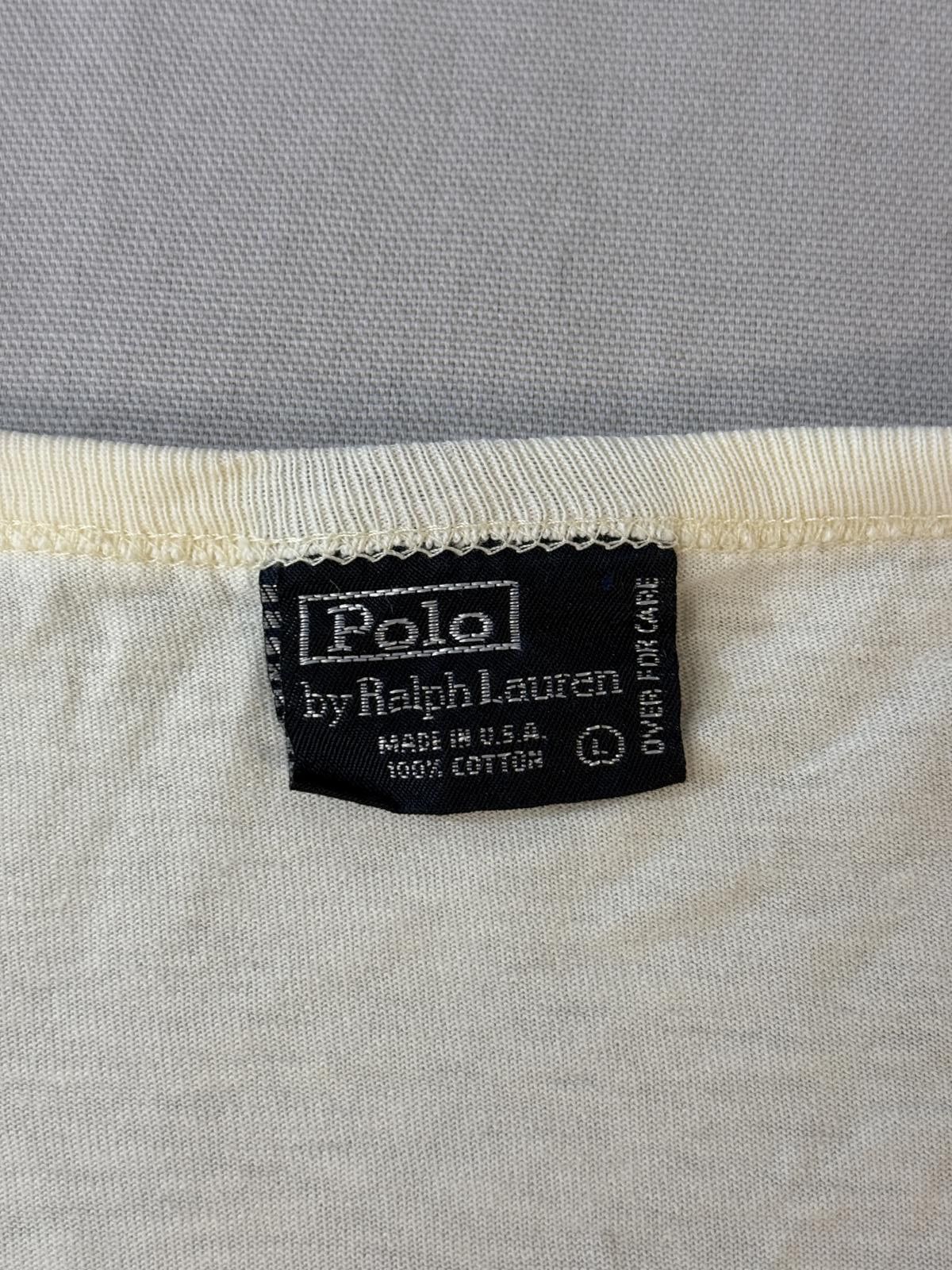Polo Ralph Lauren VTG Polo by Ralph Lauren Plain White Tee Cream 90s Tee L Size US L / EU 52-54 / 3 - 2 Thumbnail