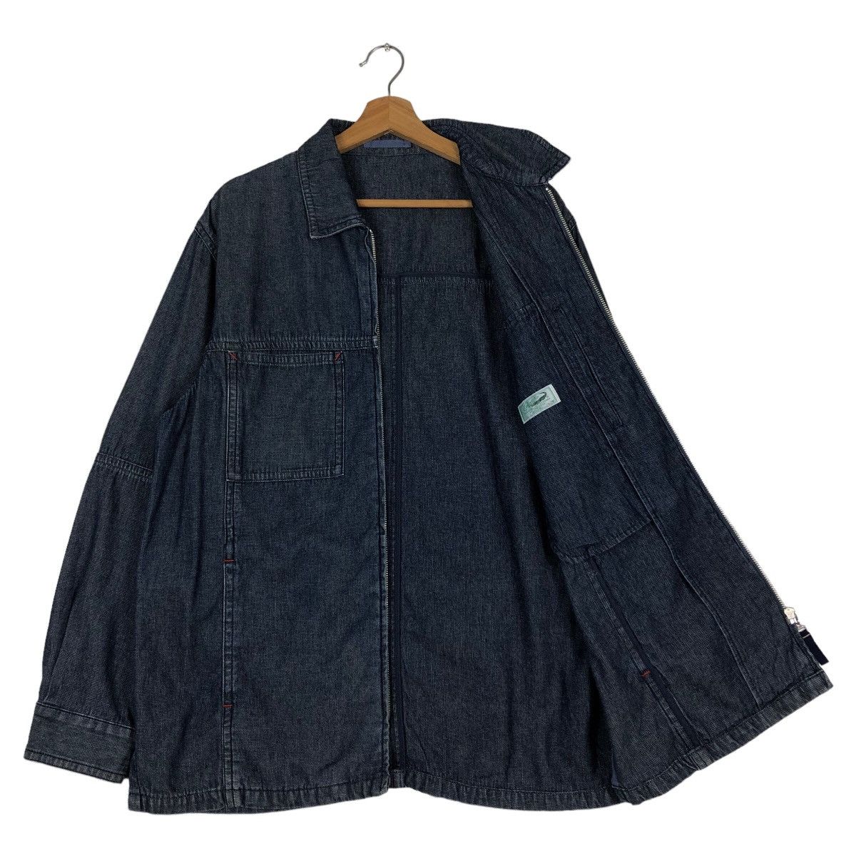 Japanese Brand 🔥Vintage Denim Chore Jacket Zipper Crocodile Japan Made Size US L / EU 52-54 / 3 - 11 Thumbnail