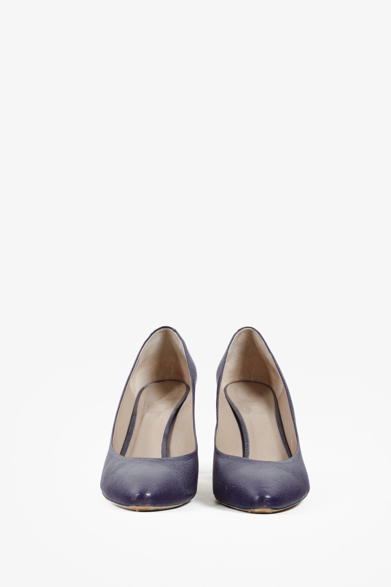 Chloe Chloe Purple Leather Curved Metal Pumps Size US 10.5 / IT 40.5 - 2 Thumbnail