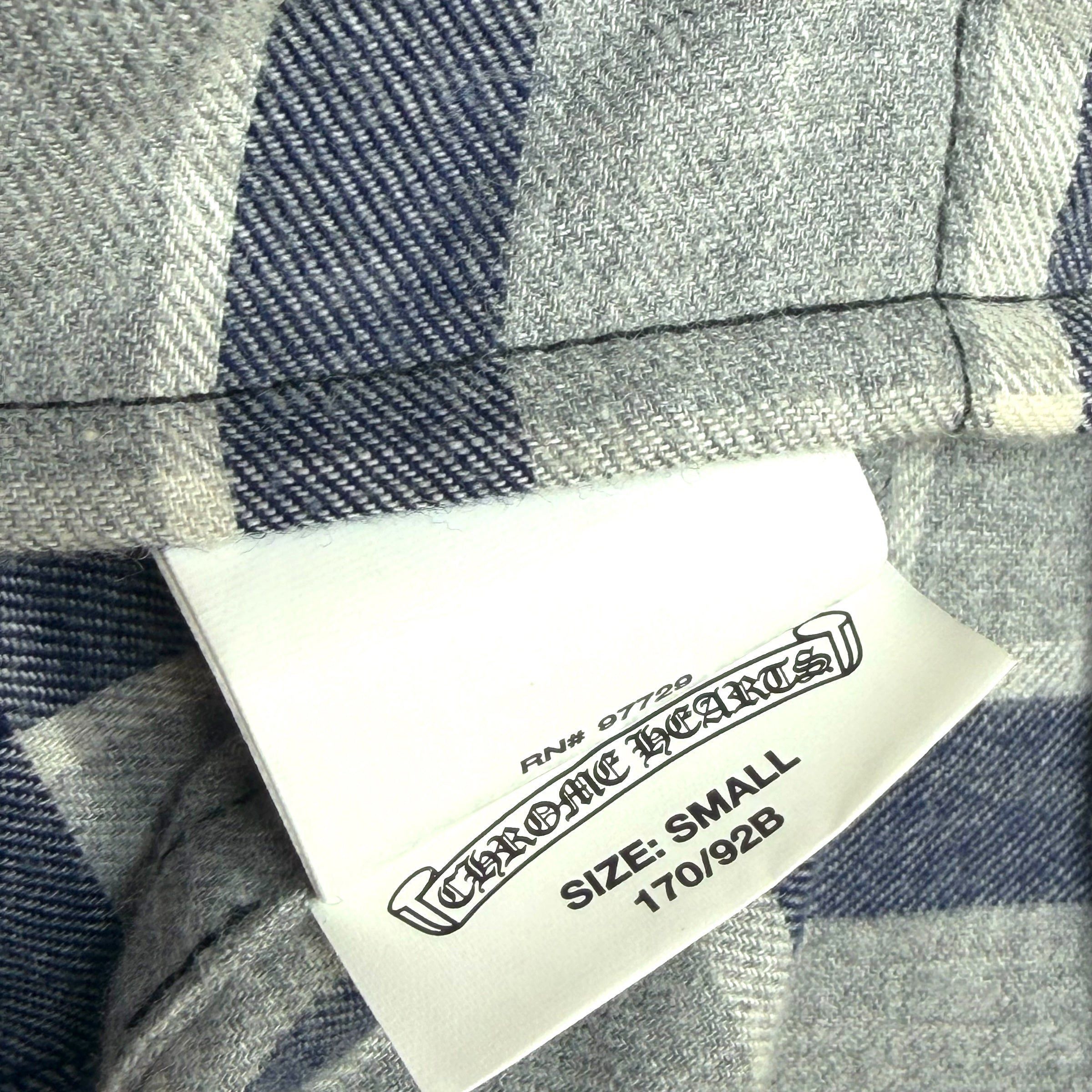 Chrome Hearts Chrome Hearts Blue/Grey Cross Patch Flannel S Size US S / EU 44-46 / 1 - 7 Thumbnail