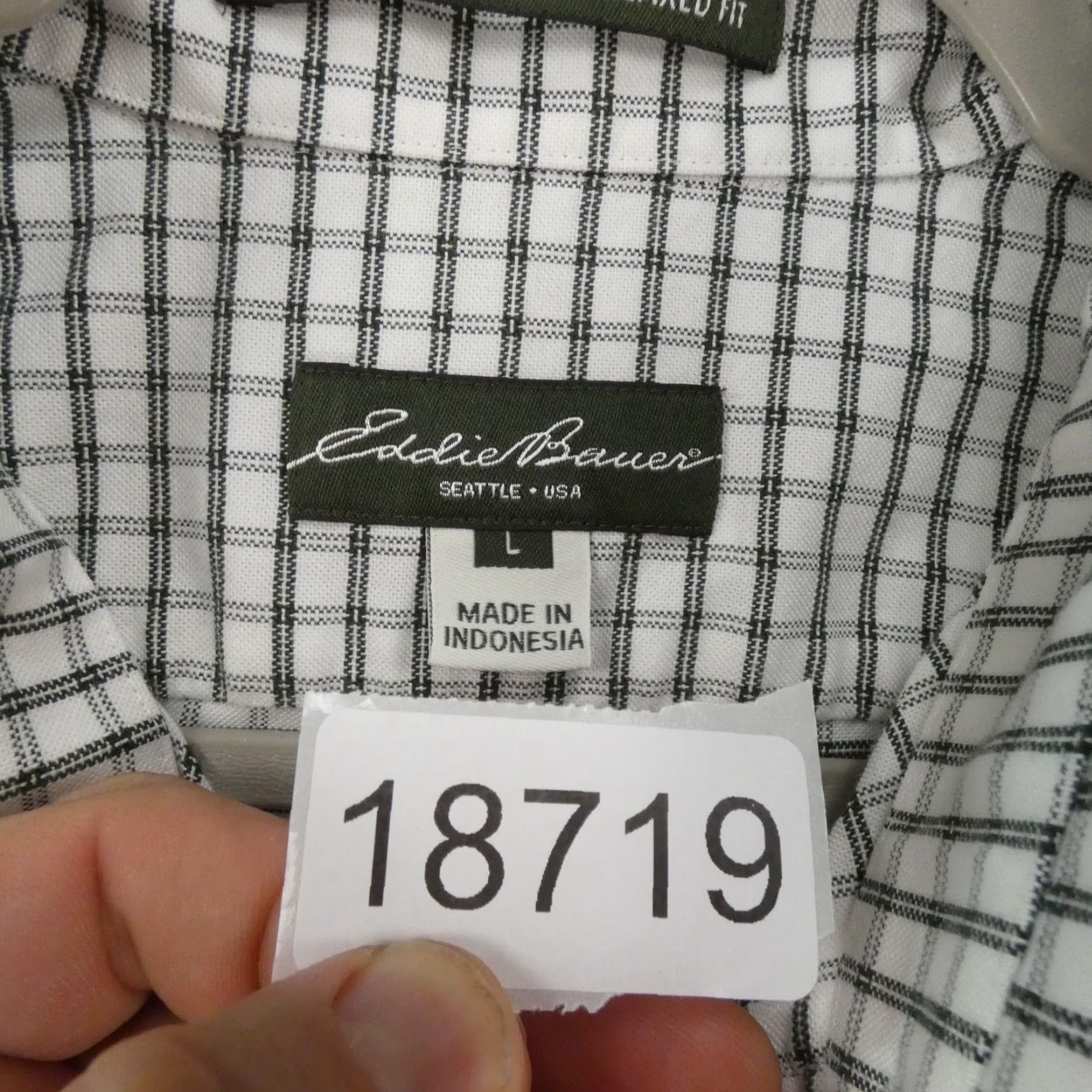 Eddie Bauer Eddie Bauer Shirt Mens Large L Long Sleeve Button Up Green White Check Size US L / EU 52-54 / 3 - 7 Thumbnail