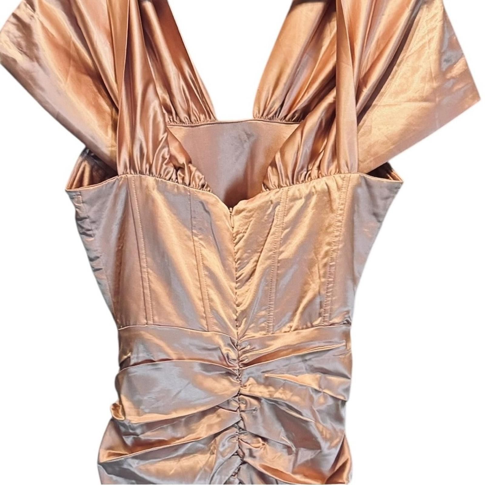 Designer Superdown. Aurora Mini Satin Ruched Dress. Size Medium. Size M / US 6-8 / IT 42-44 - 11 Thumbnail