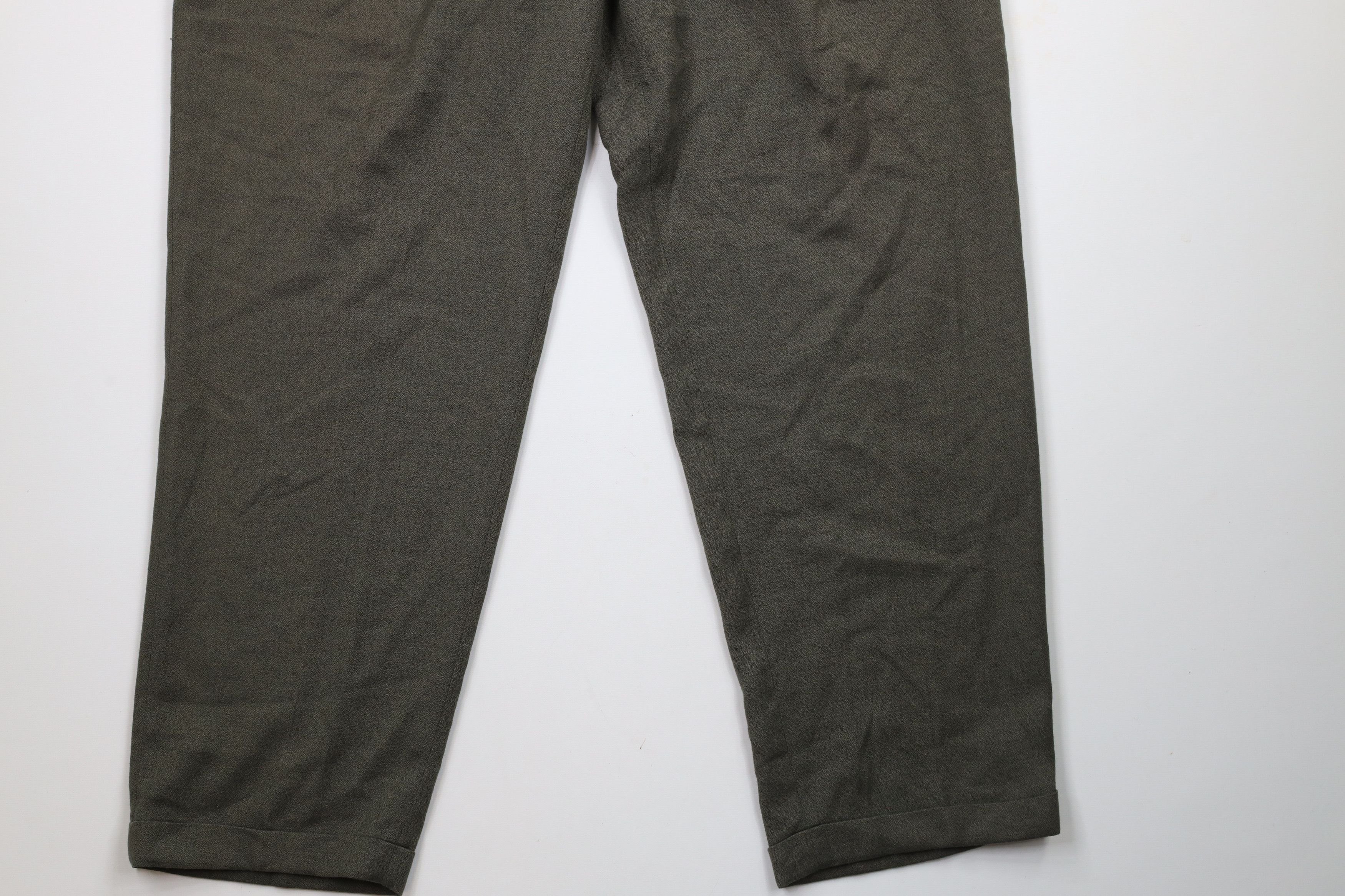 Vintage Vintage 90s Streetwear Wool Blend Wide Leg Chino Pants Green Size US 42 / EU 58 - 4 Thumbnail