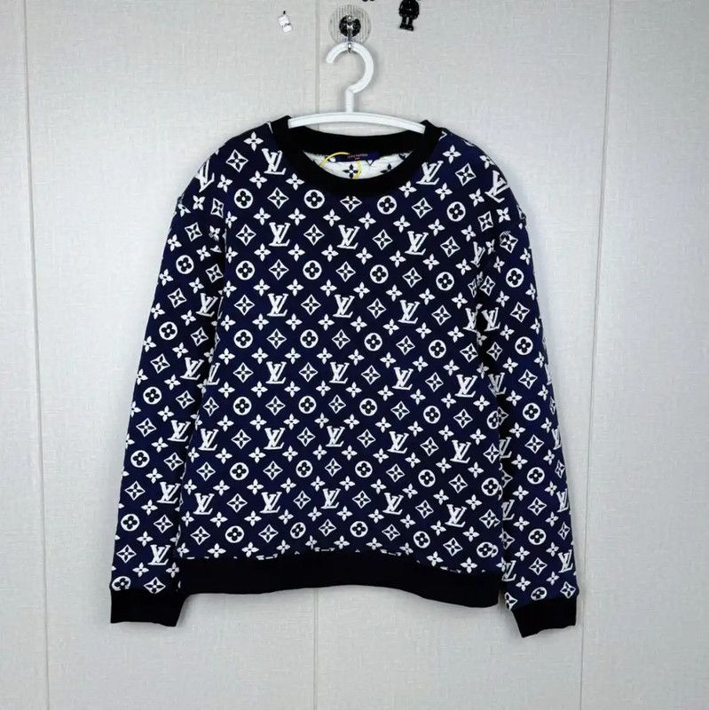 Louis Vuitton Louis Vuitton Men's Navy Cotton Sweatshirt 0089 Size US M / EU 48-50 / 2 - 1 Thumbnail