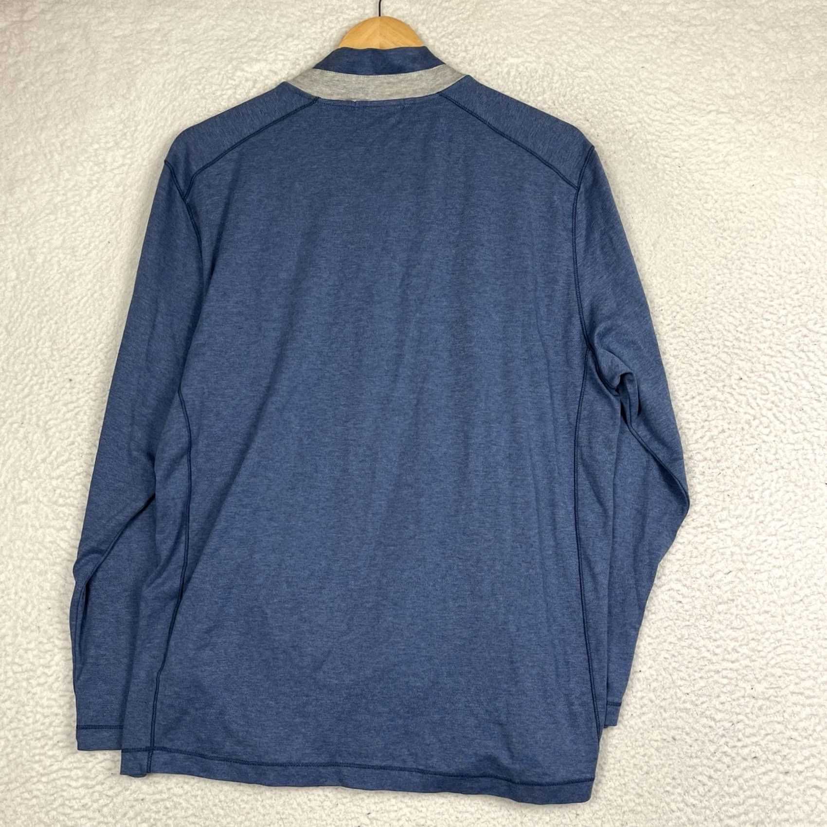 AQUA New Raffi 1/4 Zip Pullover Men XL French Blue Cotton Mock Neck Quarter Aqua Size US XL / EU 56 / 4 - 7 Thumbnail