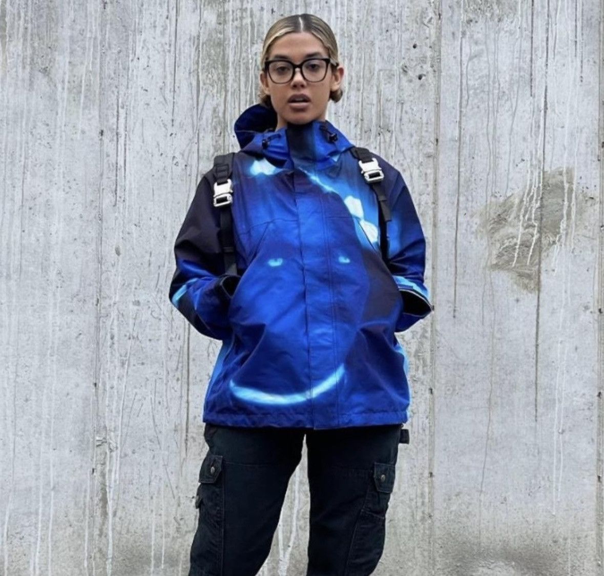 image of Supreme Nas X Belly Goretex Shell Jaet in Blue, Men's (Size Small)