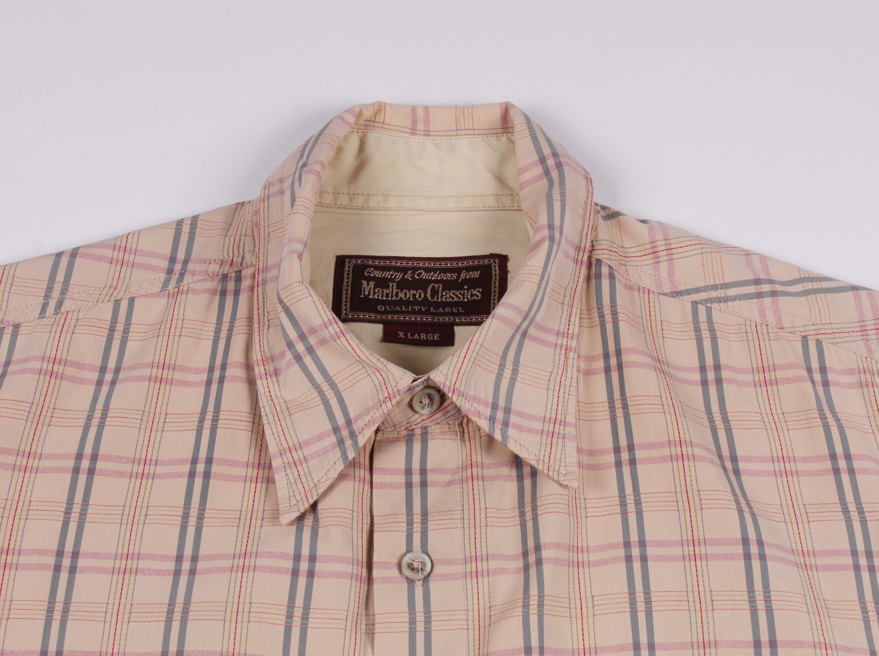 Marlboro × Vintage Vintage 90's Marlboro Classic Checkered Shirt Size US XL / EU 56 / 4 - 2 Thumbnail