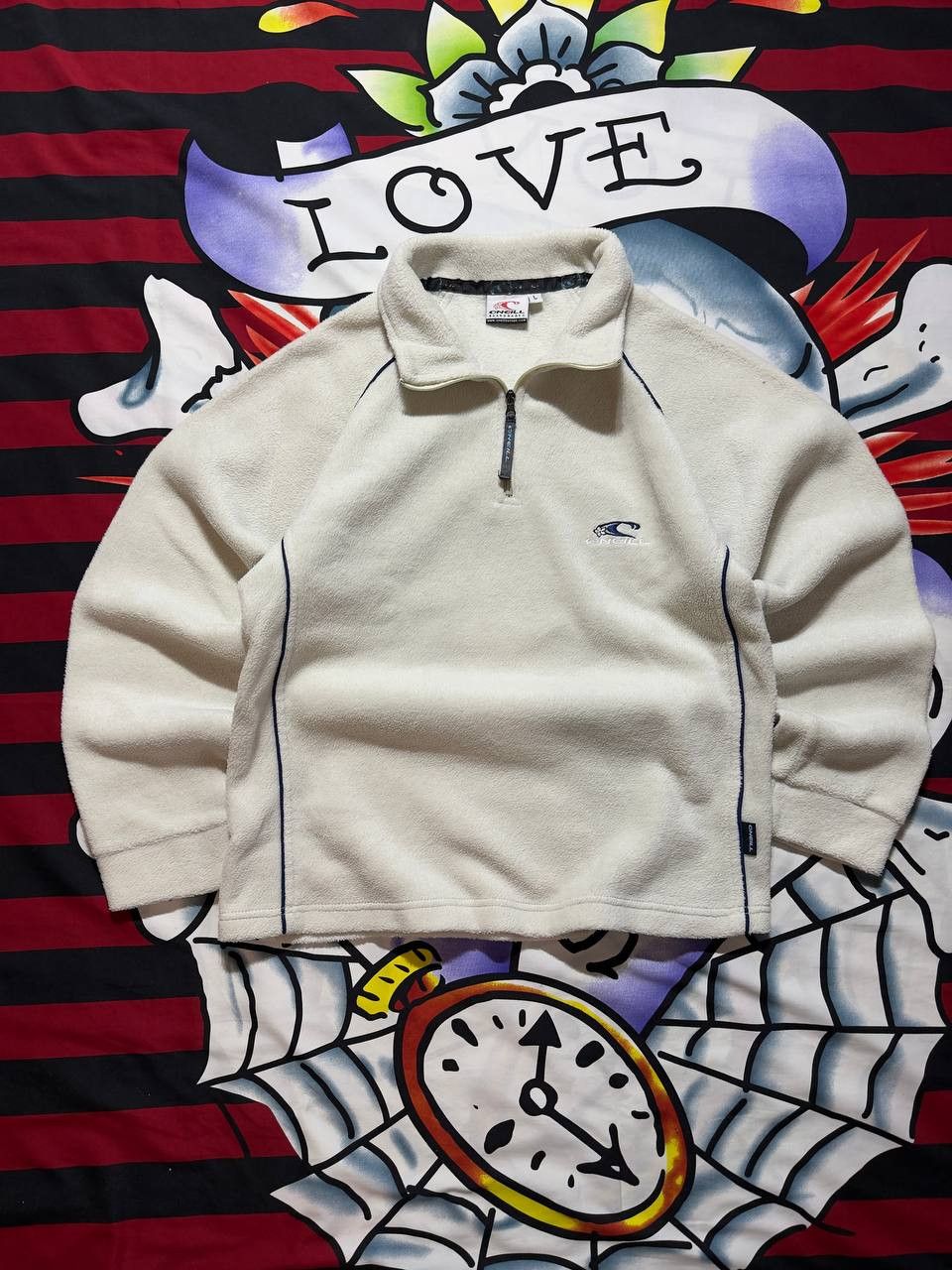 O'Neill Vintage Oneill fleece 1/3 zip jacket in white Size L Size L / US 10 / IT 46 - 1 Thumbnail
