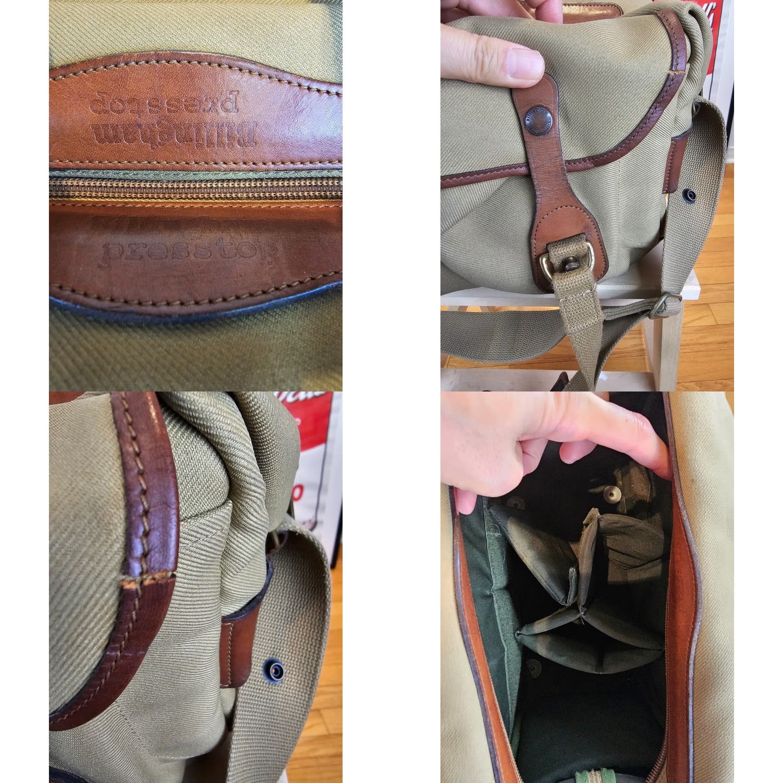 Vintage VINTAGE Billingham CAMERA Shoulder Bag CROSS BAG with Leather Trim - Beige Canvas Leather Size ONE SIZE - 10 Thumbnail