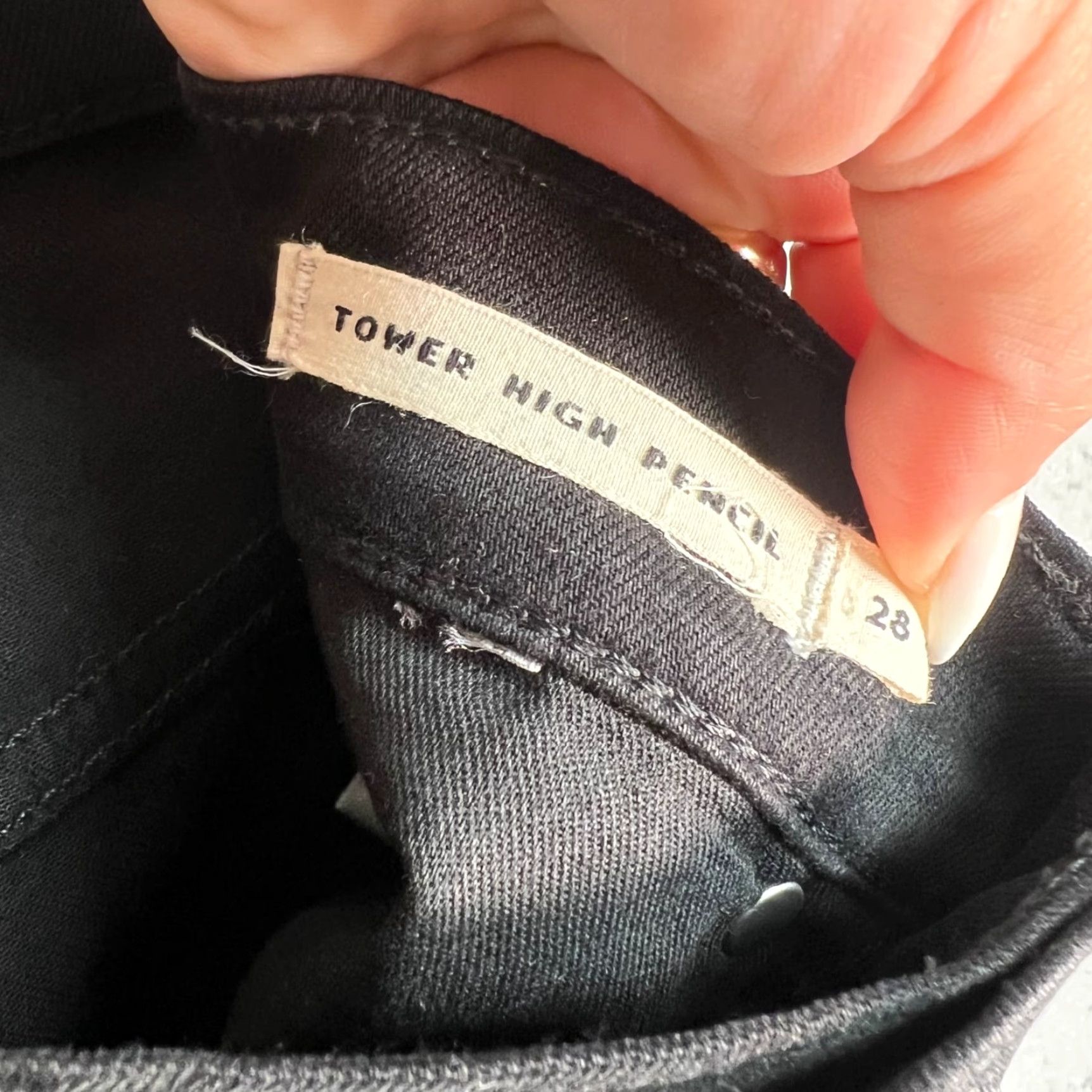 Vintage TWIN DOVES High Rise Skinny Jeans 28 Black Coated Denim Women Size 28" / US 6 / IT 42 - 4 Thumbnail