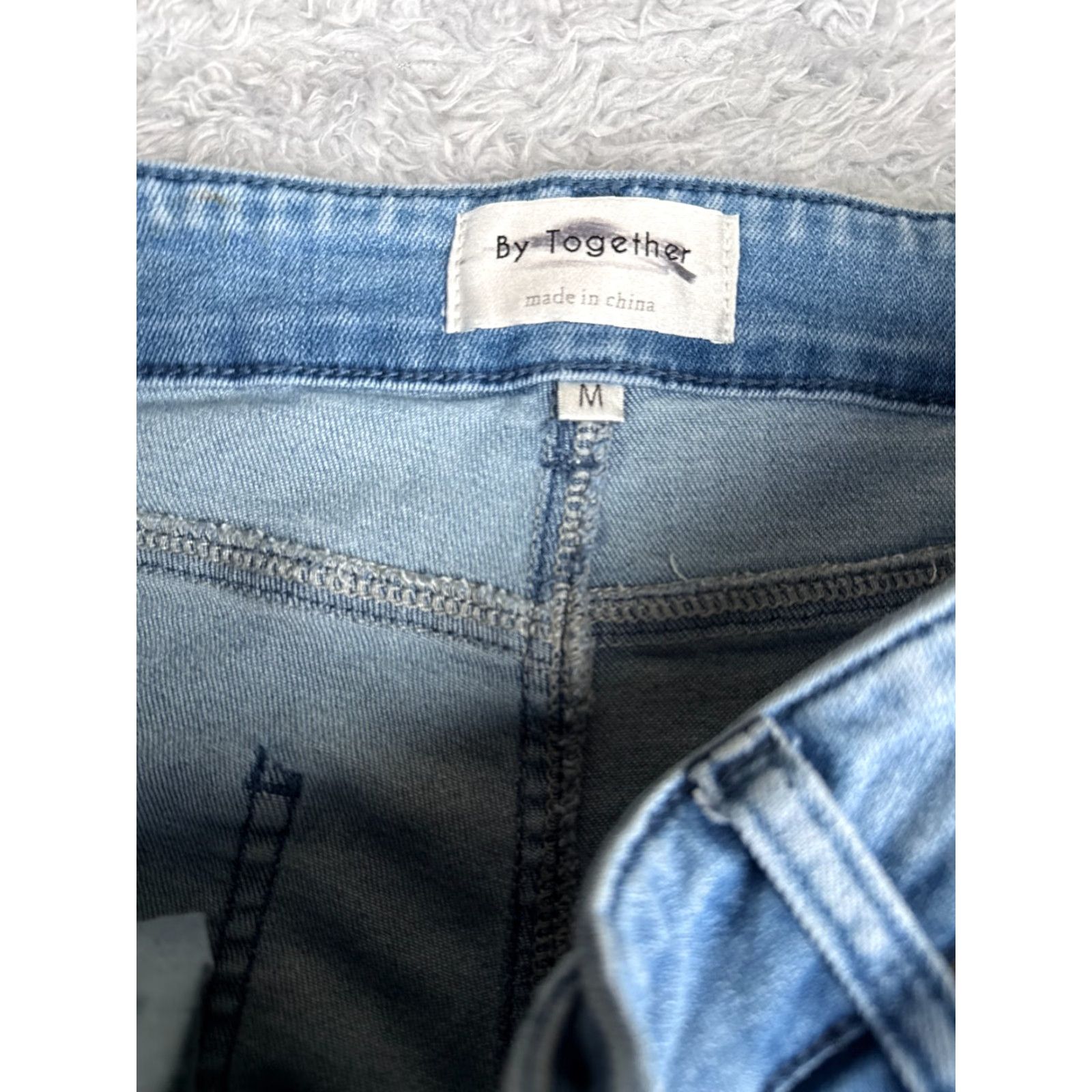 Vintage By Together Jeans Adult Medium Blue Wide Flared High Rise Cotton Blend 28x31 90s Womens Size 32" / US 10 / IT 46 - 6 Thumbnail
