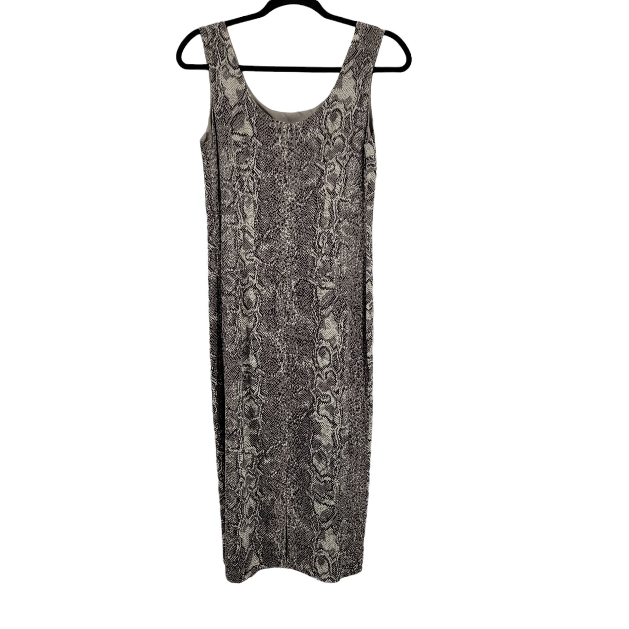 Taiga Vtg 90's Taiga Tank Midi Dress Sz S Gray Snake Sleeveless Sc Size XS / US 0-2 / IT 36-38 - 1 Thumbnail