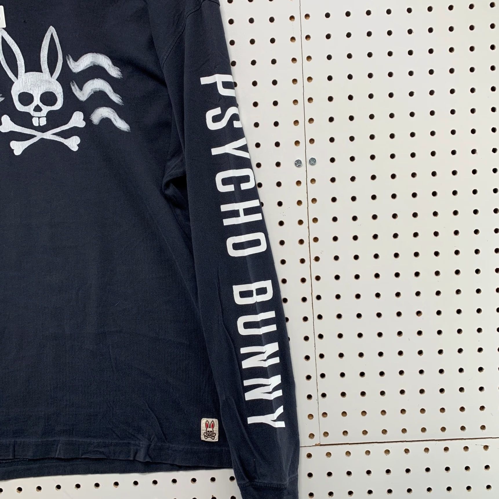Psycho Bunny Psycho Bunny Shirt Mens 5 Fits Medium Black Skull Bone Spell Out Long Sleeve Shirt Mens Black Psy clo? Size US M / EU 48-50 / 2 - 5 Thumbnail
